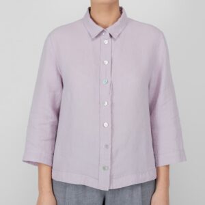 lilac linen blouse, sleeves 3/4