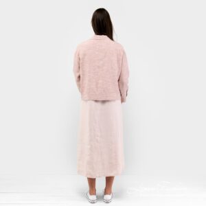 Brownish jacket of linen-cotton fabric.