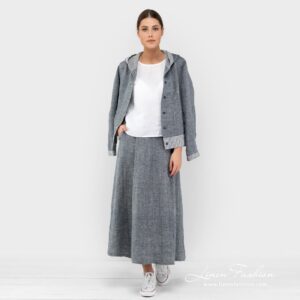 Linen navy jacket full size
