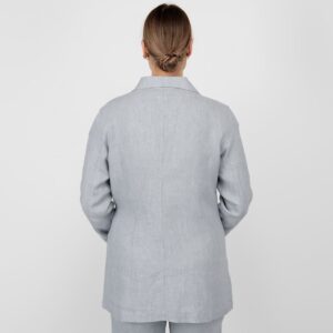 grey linen jacket from backside
