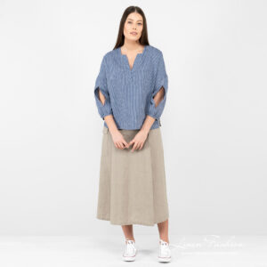 long beige skirt linen full view.