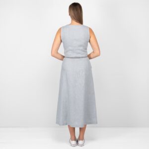grey linen skirt from backside
