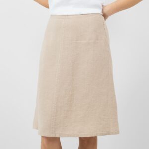 sand linen skirt knee lenght