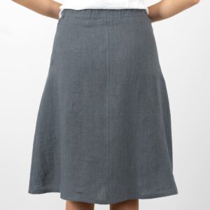 grey linen skirt from backside