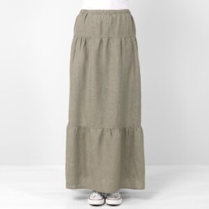 Linen grey-green skirt