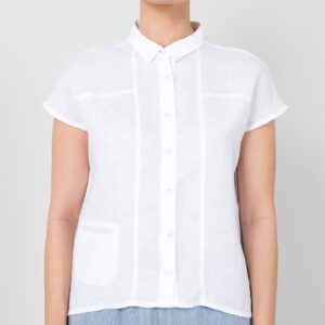 Linen shirt, optical white, classic collar