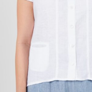 Linen shirt, optical white, small pocket