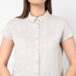 Beige linen shirt, button down