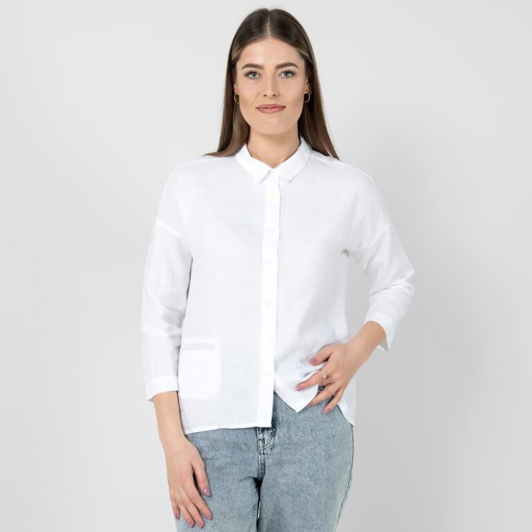 BIANCA white linen blouse