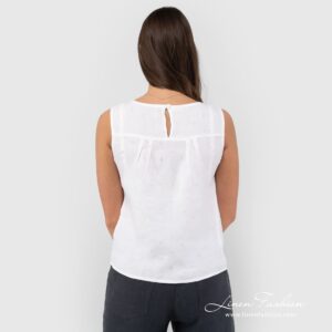 TATU white linen blouse back pleats