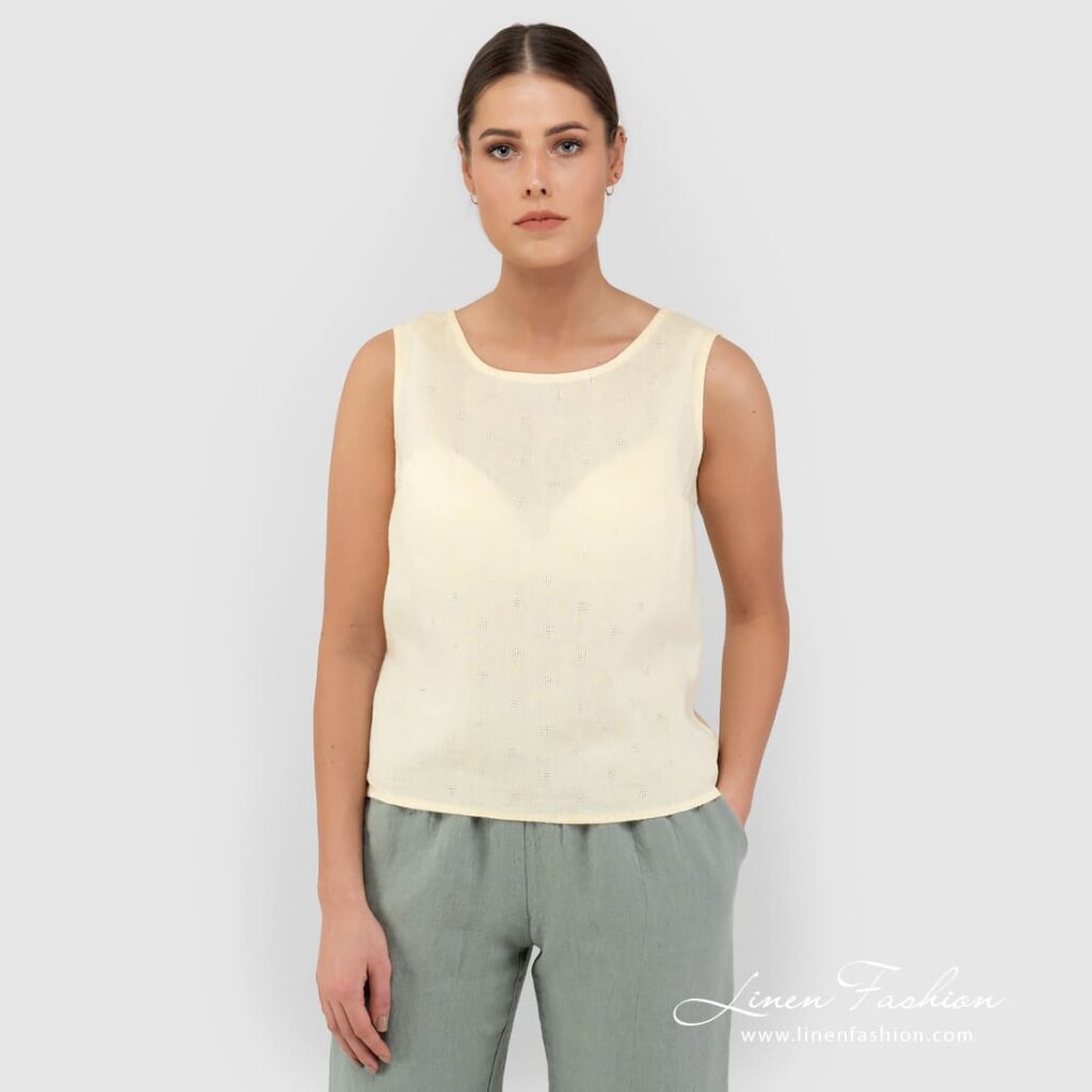 TATU soft yellow linen blouse
