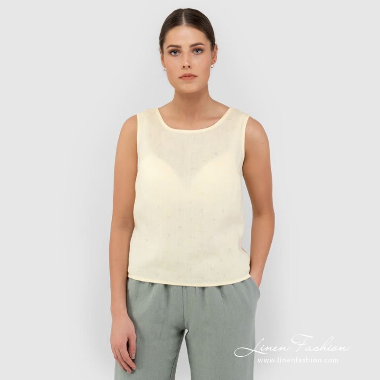 TATU soft yellow linen blouse