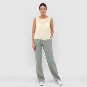 TATU soft yellow linen blouse in full size
