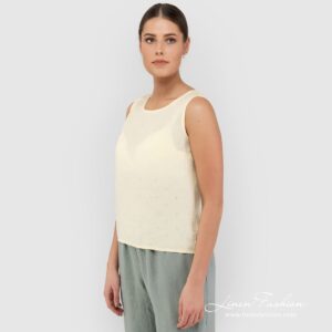 TATU soft yellow linen blouse sleveless
