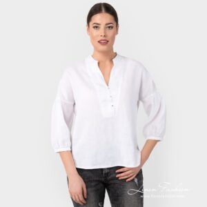 PALMA white linen blouse