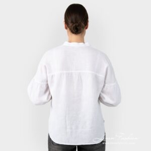 PALMA white linen blouse from back side