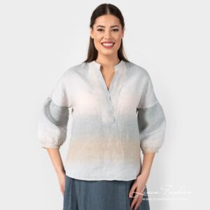 PALMA striped linen blouse