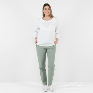 linen blouse white, full view.