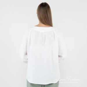linen blouse white from backside.
