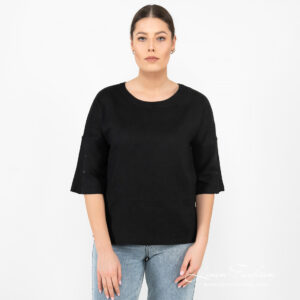 black linen blouse .