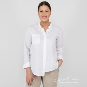 white linen blouse long sleeves.