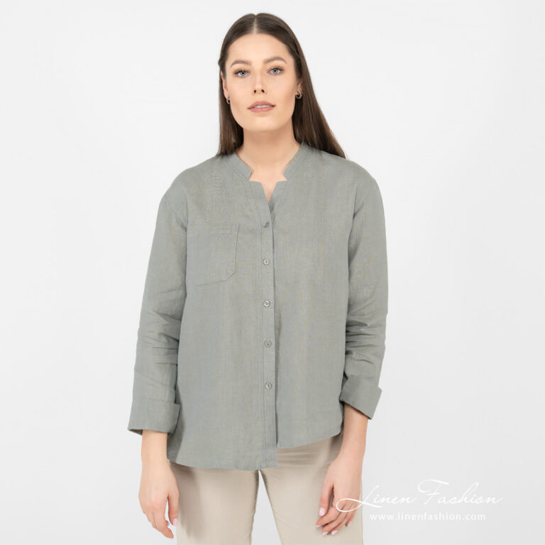 green linen blouse.