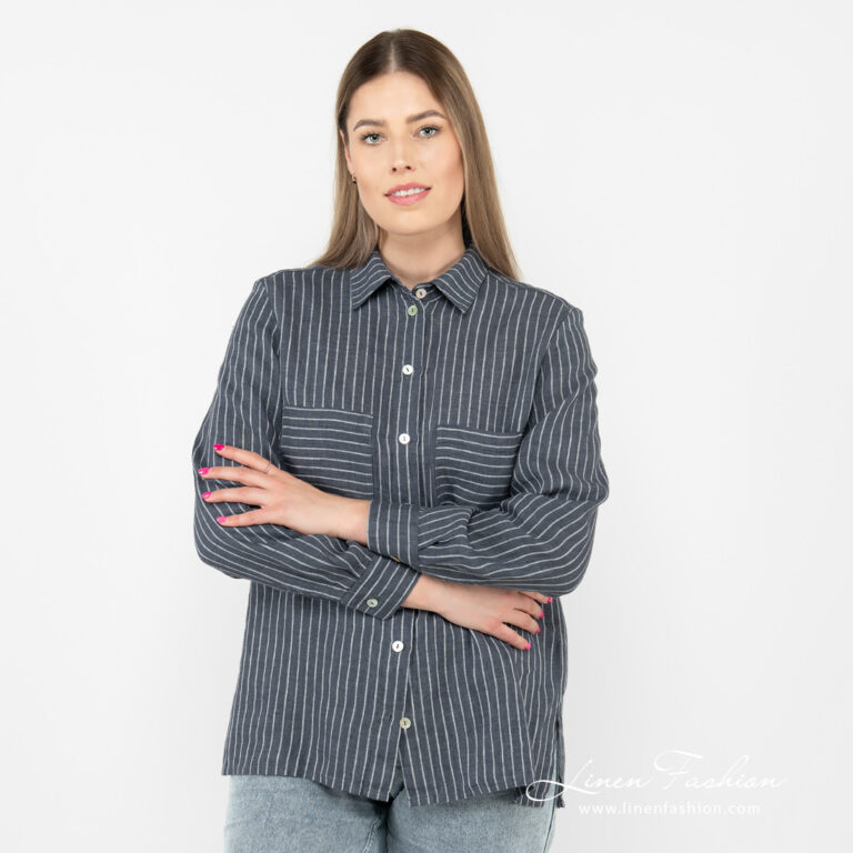 linen striped blouse.