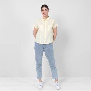 Light yellow linen shirt, button down