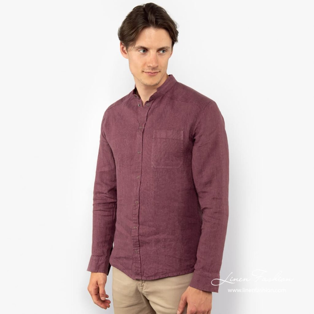 ANDY cherry linen shirt