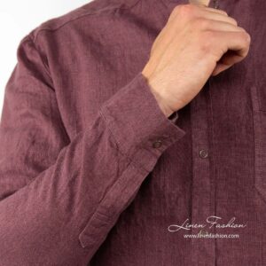 ANDY cherry linen shirt sleeve