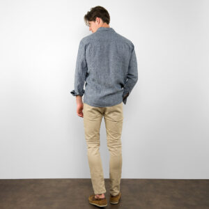 Dark blue linen men's shirt, backside