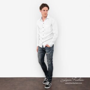 SAN MARINO white linen shirt full size