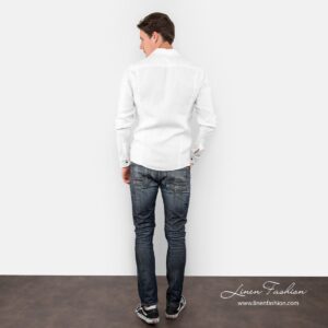 SAN MARINO white linen shirt back side