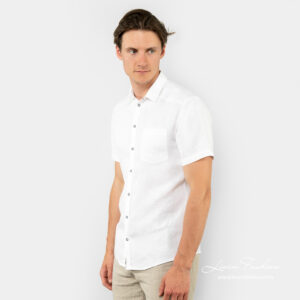 CORTO white linen shirt sleeves