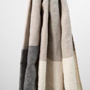 beige linen shawl, sand, grey, black