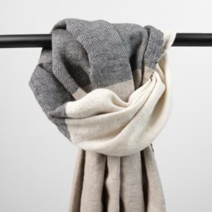 beige linen shawl, washed