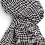 FINO Sjal svart rutete