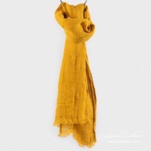 Linen shawl in yellow color, fino.