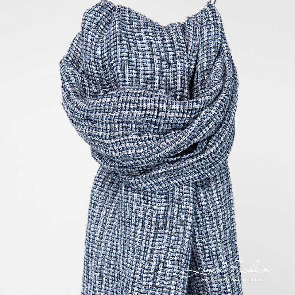 LOTTO MINI Sjal blå 1 Linen blue ivory scarf