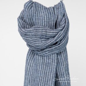 LOTTO MINI Sjal blå 7 Linen blue ivory scarf