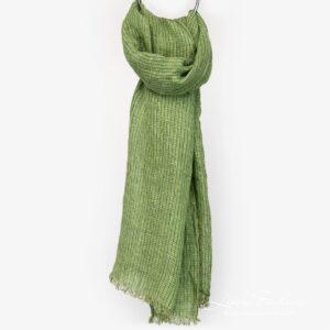 LOTTO MINI Sjal grønn 8 Green linen checked scarf full size