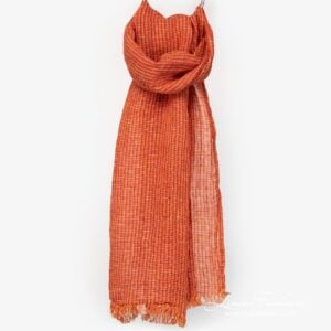 LOTTO MINI Sjal oransje 8 Linen ginger orange scarf full size