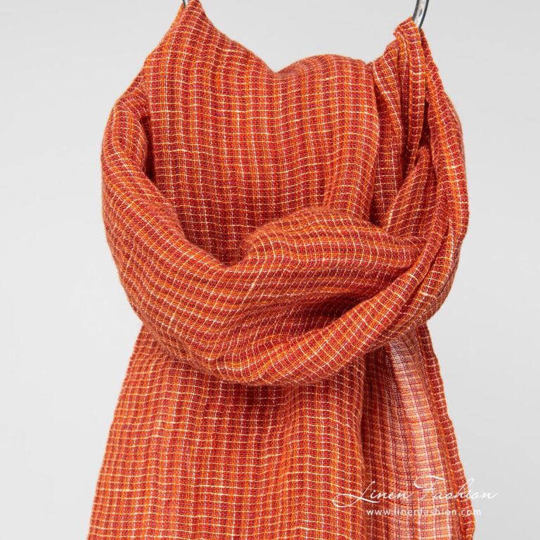 Linen ginger orange scarf