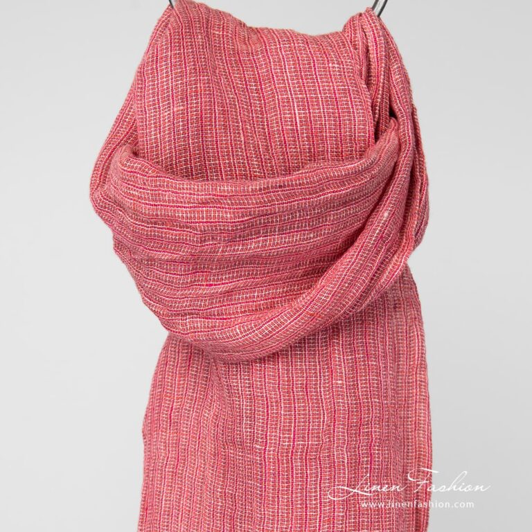 Pink linen scarf
