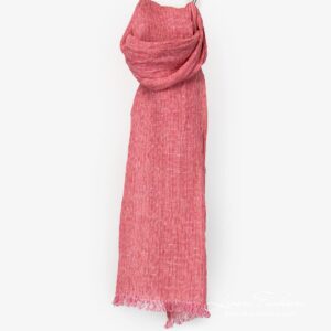 Pink linen scarf full size