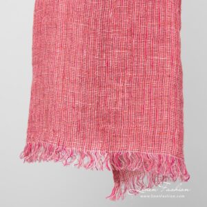 Pink linen scarf fringes