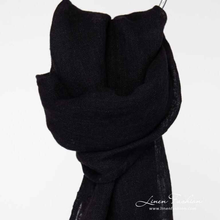 Black onyx linen scarf