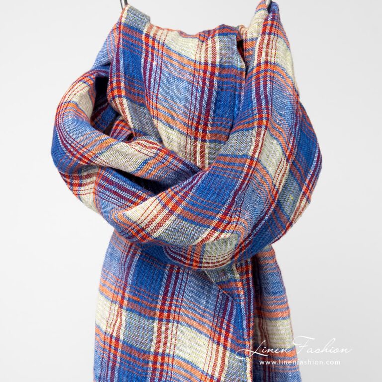 Linen checked scarf