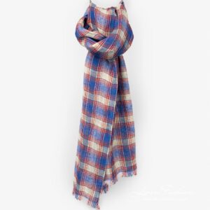 Linen checked scarf full size