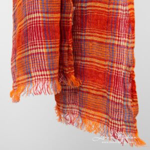 LOTTO MAX Sjal oransje 9 Linen orange scarf fringes